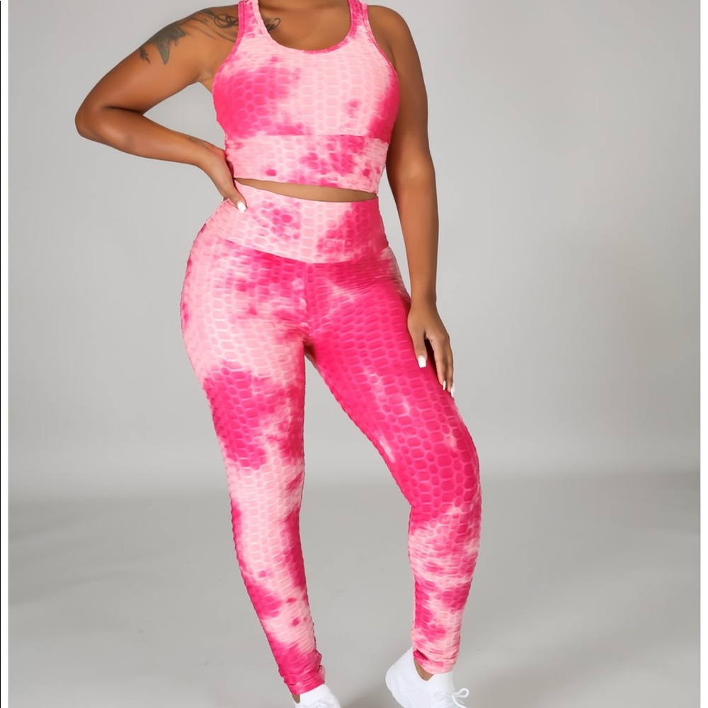 Pink Tie dye legging set